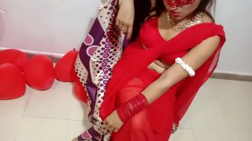 Newlywed Indian Wife In Red Saree Celebrates Valentine's Day With Desi Husband  Full Hindi Best Xxx
